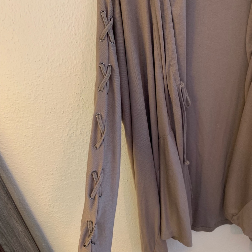 Ya cardigan with tie sleeve detail